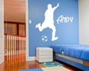 Soccer Man Decan and Personalized Name Decal